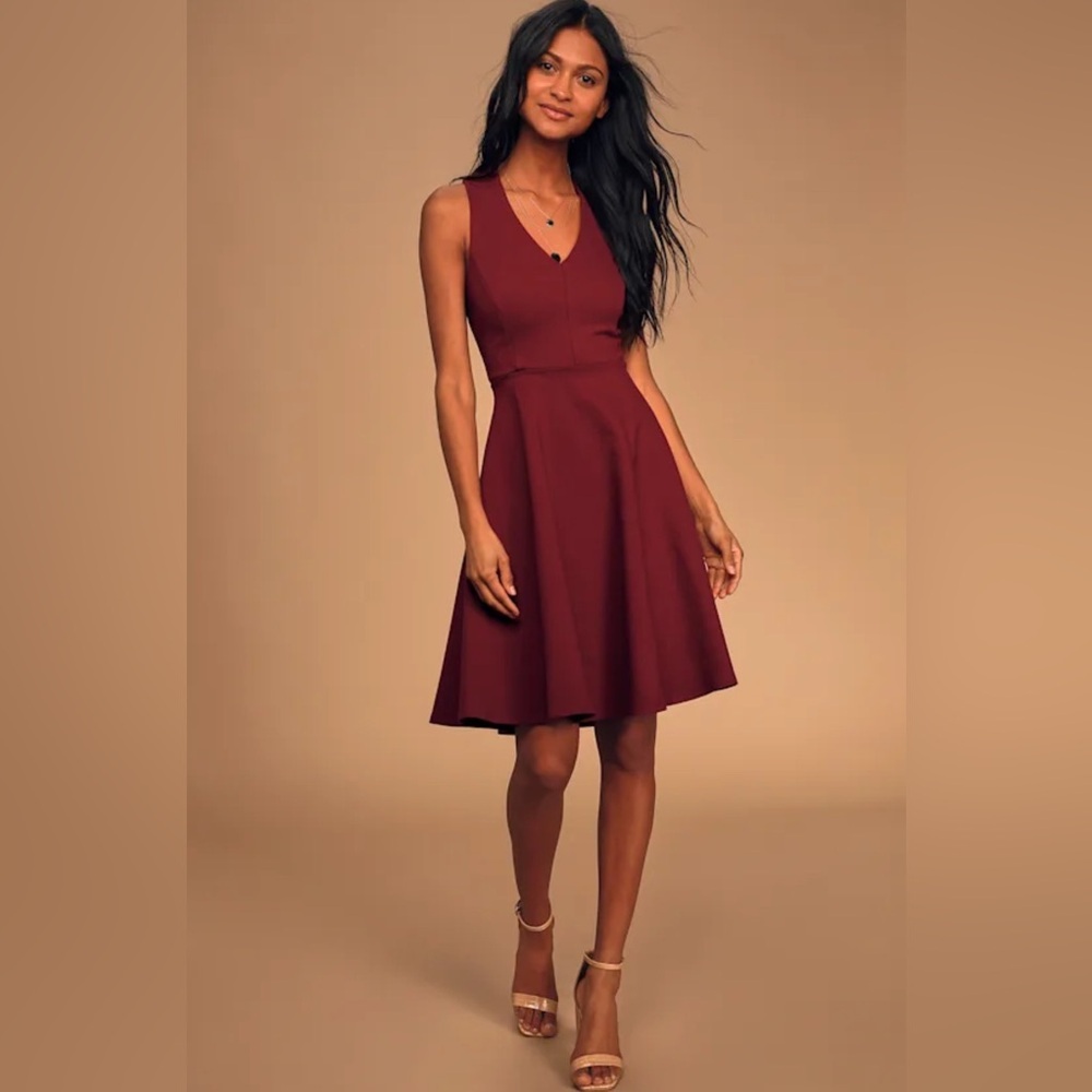 NWT Lulu's Hello World Wine Red Midi Dress Size Large